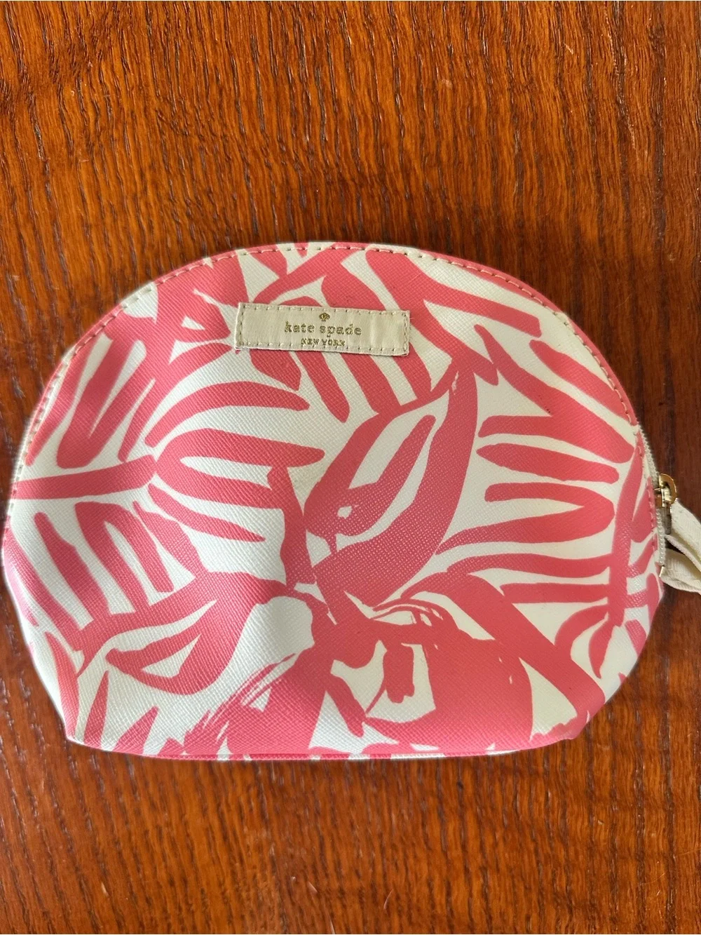 kate spade Pink and White Floral-Print Cosmetic Pouch